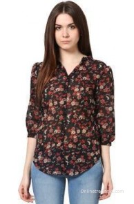 Trend18 Casual 3/4 Sleeve Printed Women's Top